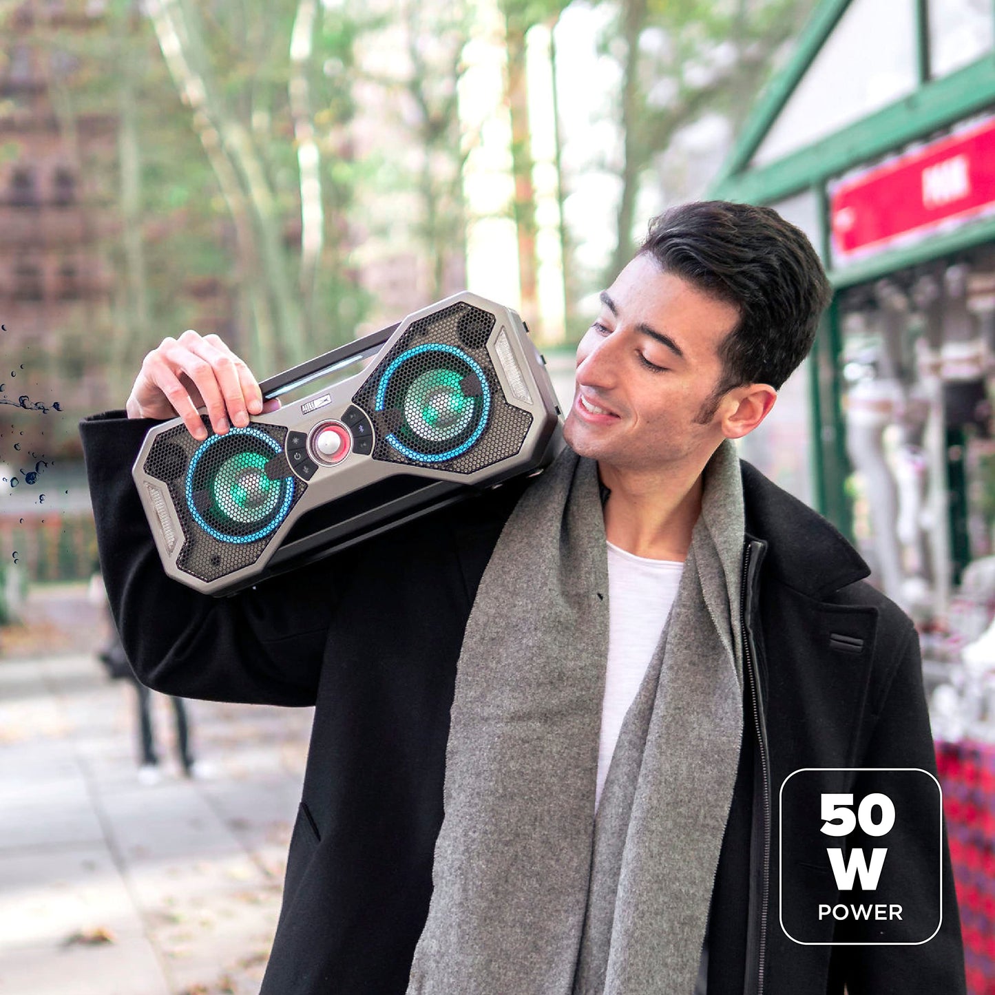 Altec Lansing Mix 2.0 - Waterproof Bluetooth Speaker with Strong Bass, Portable Speaker for Travel & Outdoor Use, 100 Foot Range & 20 Hour Playtime