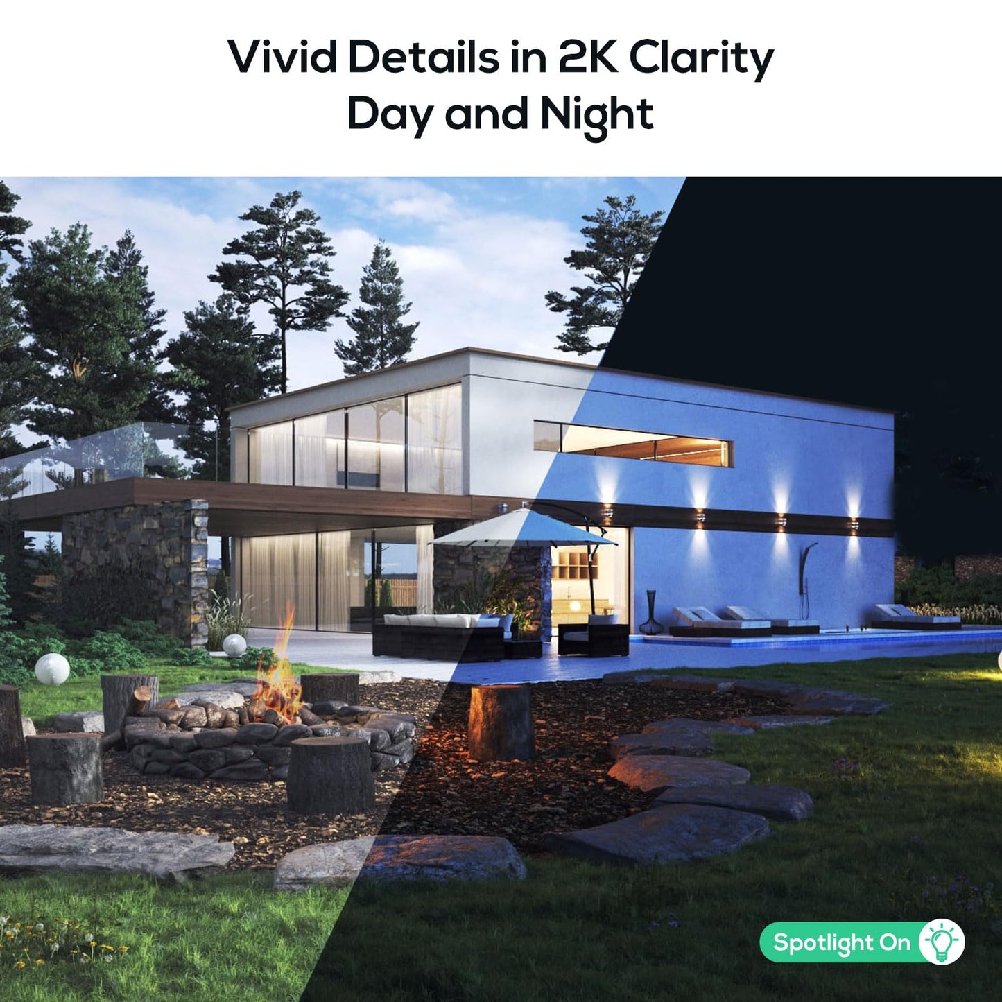 Kittyhok PT Solar Camera Security Outdoor | 2K FHD Security Camera Wireless Outdoor, Solar Battery Powered, Color Night Vision, Smart Detection, IP66