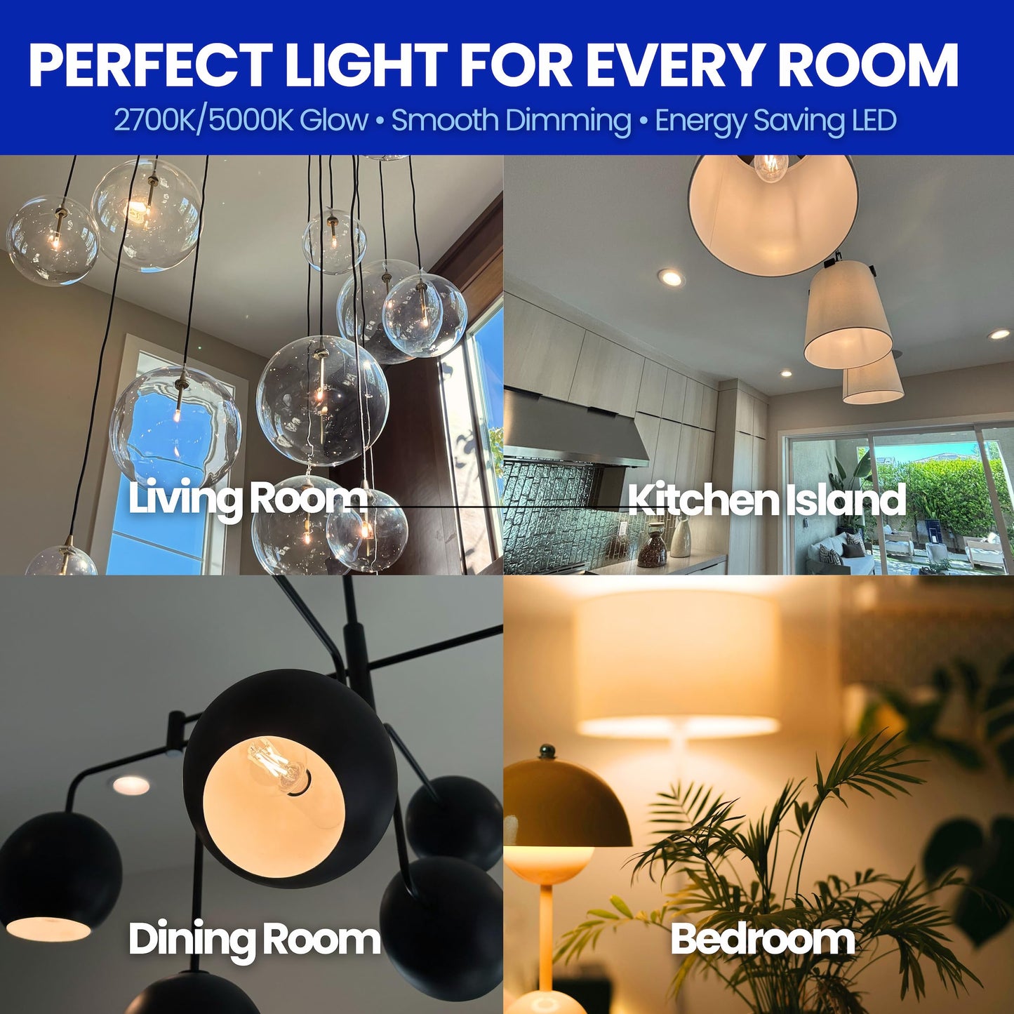 LafoHome EcoBright 12PK Dimmable A19 LED Filament Bulb 40W Equivalent 5W E26 Base 450 Lumens CRI90 Flicker Free Clear Glass Energy Star Title 20 Warm