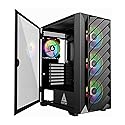 Apevia Destiny-MESH-BK Destiny Mesh Mid Tower Gaming PC Case w/ 4X 120mm ARGB Fans, 366 RGB Light Modes, 1x Metal Mesh Front Panel, 1x Door Swivel