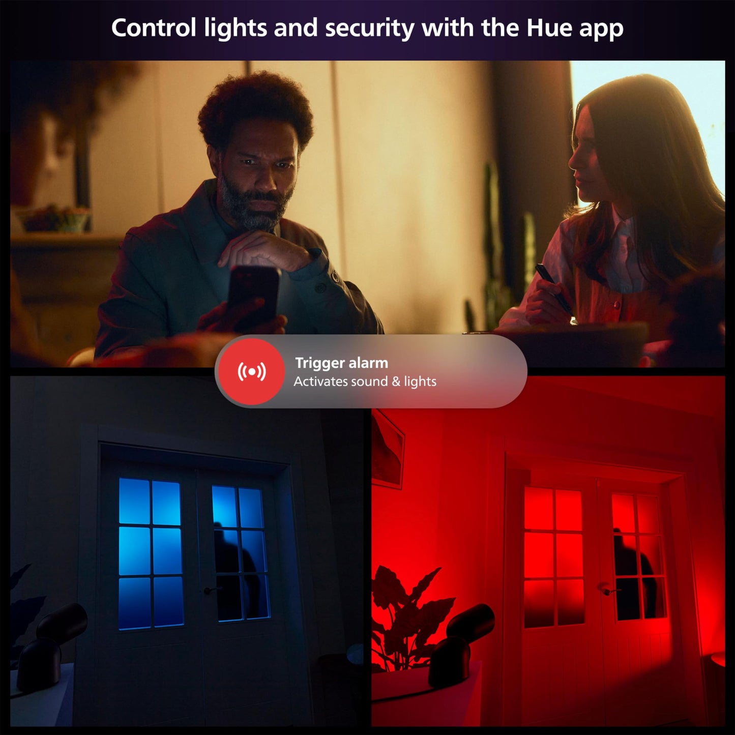 Philips Hue Secure Wired Camera-2 Pack, 1080P Resolution, Notifications, Seamless Integration, Continuous Power, Indoor and Outdoor, White. Free