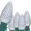 Wintergreen Lighting 50 C9 OptiCore LED Commercial Outdoor Christmas Lights - Heavy Duty Christmas String Lights; Green Wire (50 ft, Cool White)
