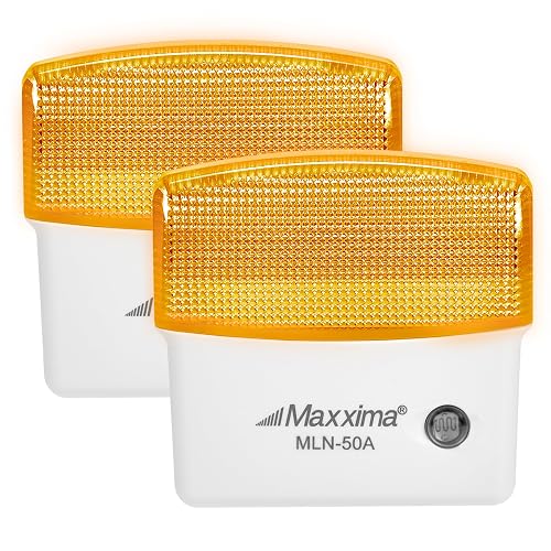 Maxxima LED Night Light with Dusk to Dawn Sensor - Featuring 25 Lumens, Plug In, Ideal for Bedrooms, Bathrooms, Basements, Hallways, and Senior