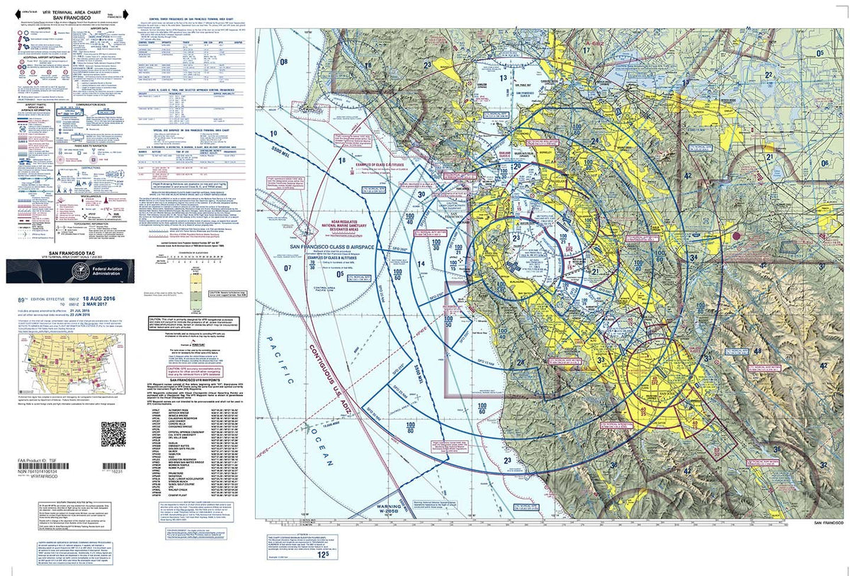 FAA Chart: VFR TAC SAN FRANCISCO TSF (Current Edition)