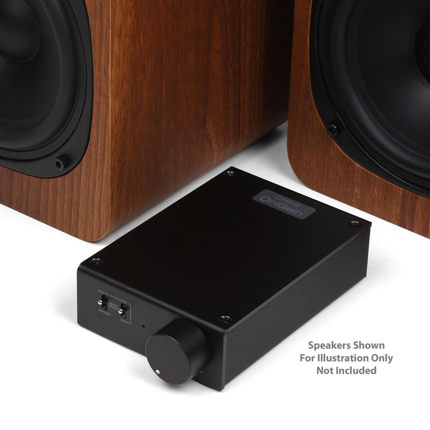 Micca OriGain Compact Stereo Integrated Amplifier and DAC, 50W x 2, 96kHz/24-Bit, USB and Optical S/PDIF (Black)
