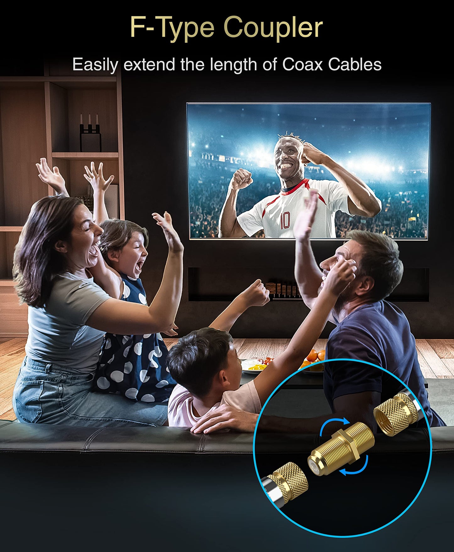 BlueRigger Coaxial Coupler (5 Pack) - Cable Connectors for Coaxial Cable Extension, F81 Extension Adapter - Works with HDTV, Antenna, Cable Modem…