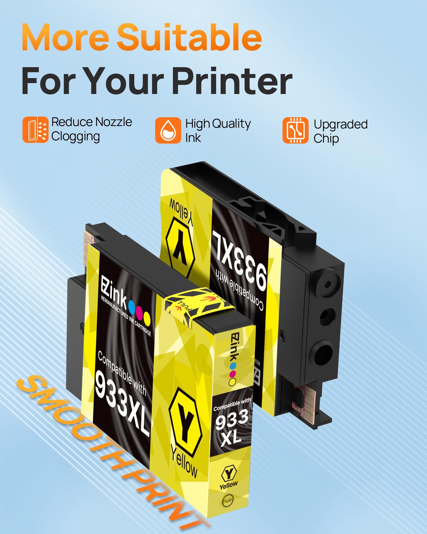 E-Z Ink 933xl Yellow Ink Cartridge Replacement for hp 933XL 932 XL Ink cartridges to Use with Officejet 6100 6600 6700 7110 7510 7610 7612 Printer (1