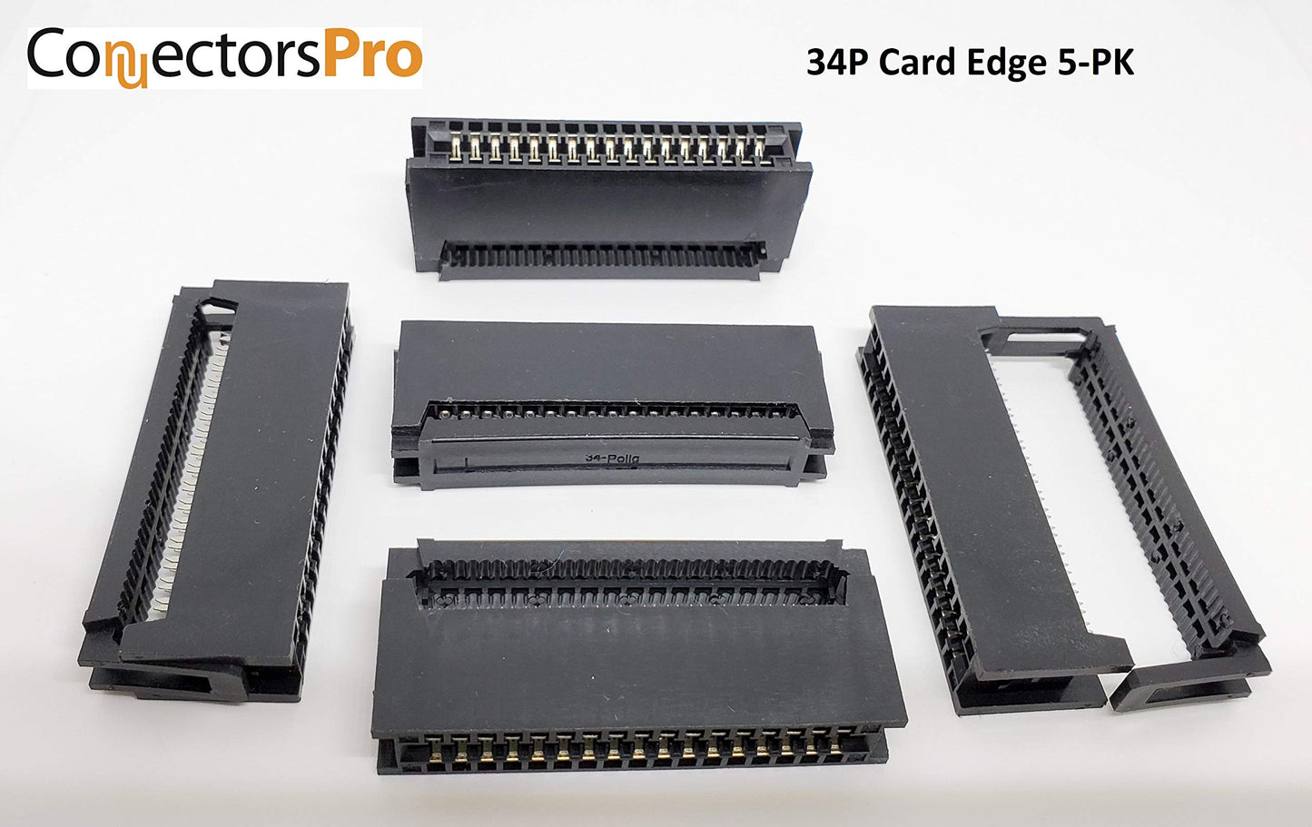 PC Accessories 5-Pack 34 Pins 2.54mm IDC Card Edge Connector for 1.27mm Flat Ribbon Cables, 34P CE34 5 Sets