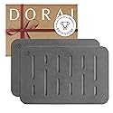 Dorai Home Bath Stone Mat 23.6"x15.4" (2-Pack) - Quick-Dry, Non-Slip Diatomite Stone Bath Mat, Rain Slate