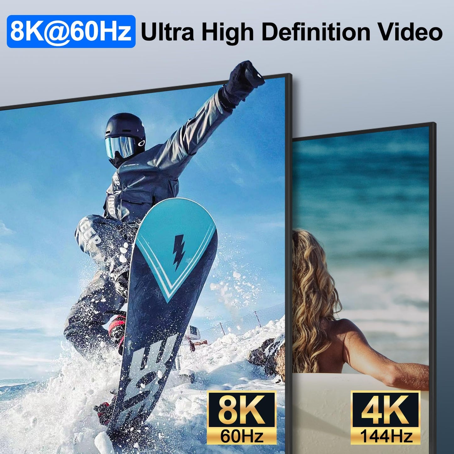 HDMI+Displayport KVM Switch 2 Monitors 4 Computers 8K@60Hz 4K@144Hz, Dual Monitor KVM Switch for 4 PC Share 2 Monitors and 4 USB3.0 Devices, with 4