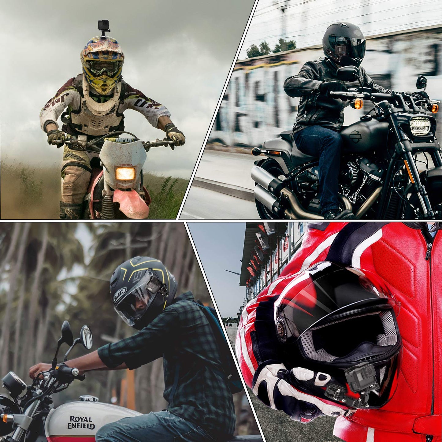 Lupholue Motorcycle Helmet Chin Mount Butterfly Sticky Mount with 2 Extended Arms & J Buckle for GoPro Hero 12, 11, 10, 9, 8, 7, (2018), 6 5, Hero