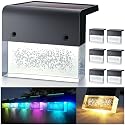 DenicMic Solar Deck Lights LED Solar Step Lights Outdoor for Fence, Patio, Garden, Yard, Backyard, 10 Lumen 2 Lighting Modes Acrylic Bubbles Warm