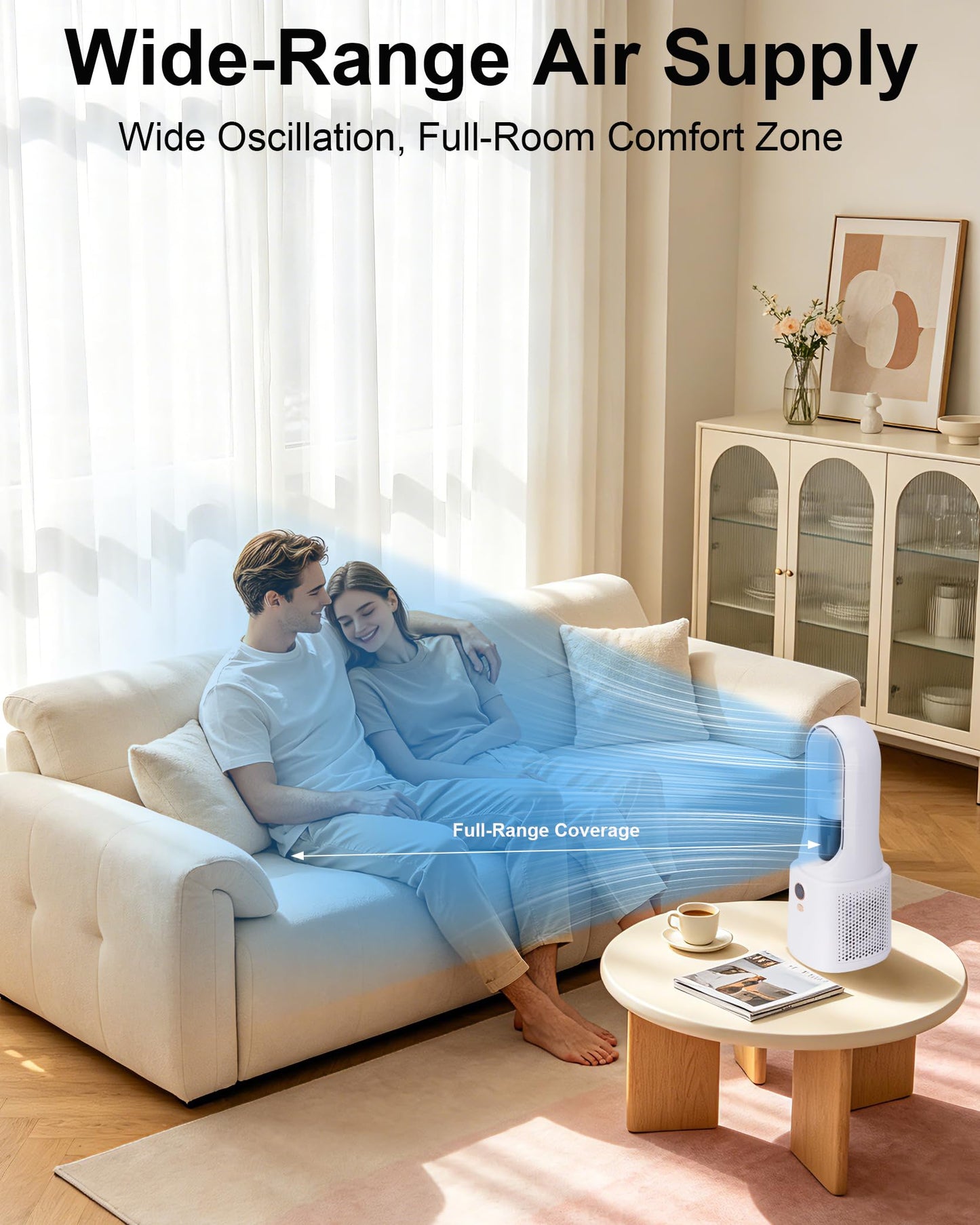 Kaaeiccr Bladeless Desk Fan with Cooling Mist Humidifier
