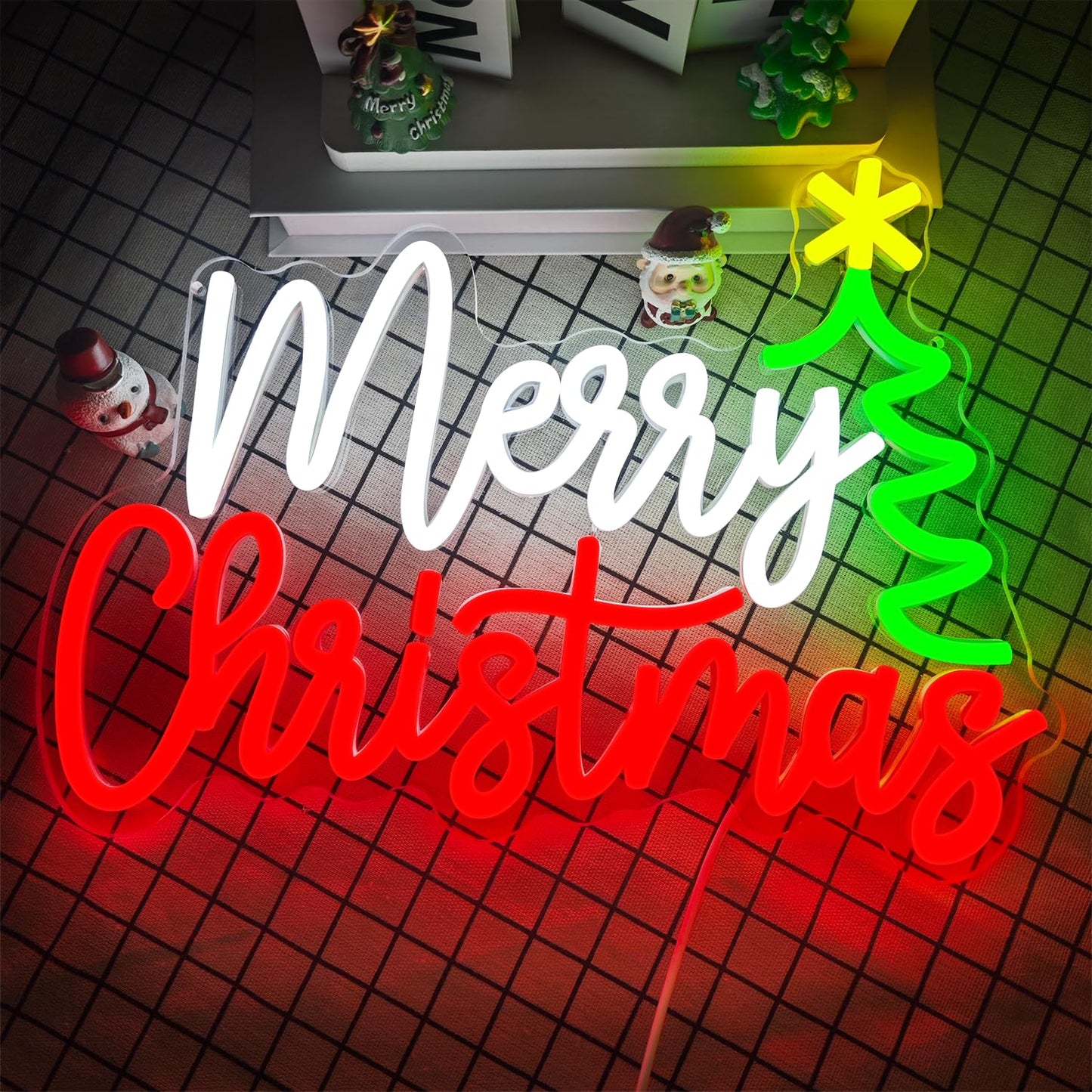 LED Neon Light for Wall Decor - Dimmable Acrylic Neon Sign Merry Christmas Light up Sign for Xmas Party Decor Gifts
