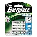 Energizer NiMH Rechargeable Batteries, AAA, 4 Batteries/Pack