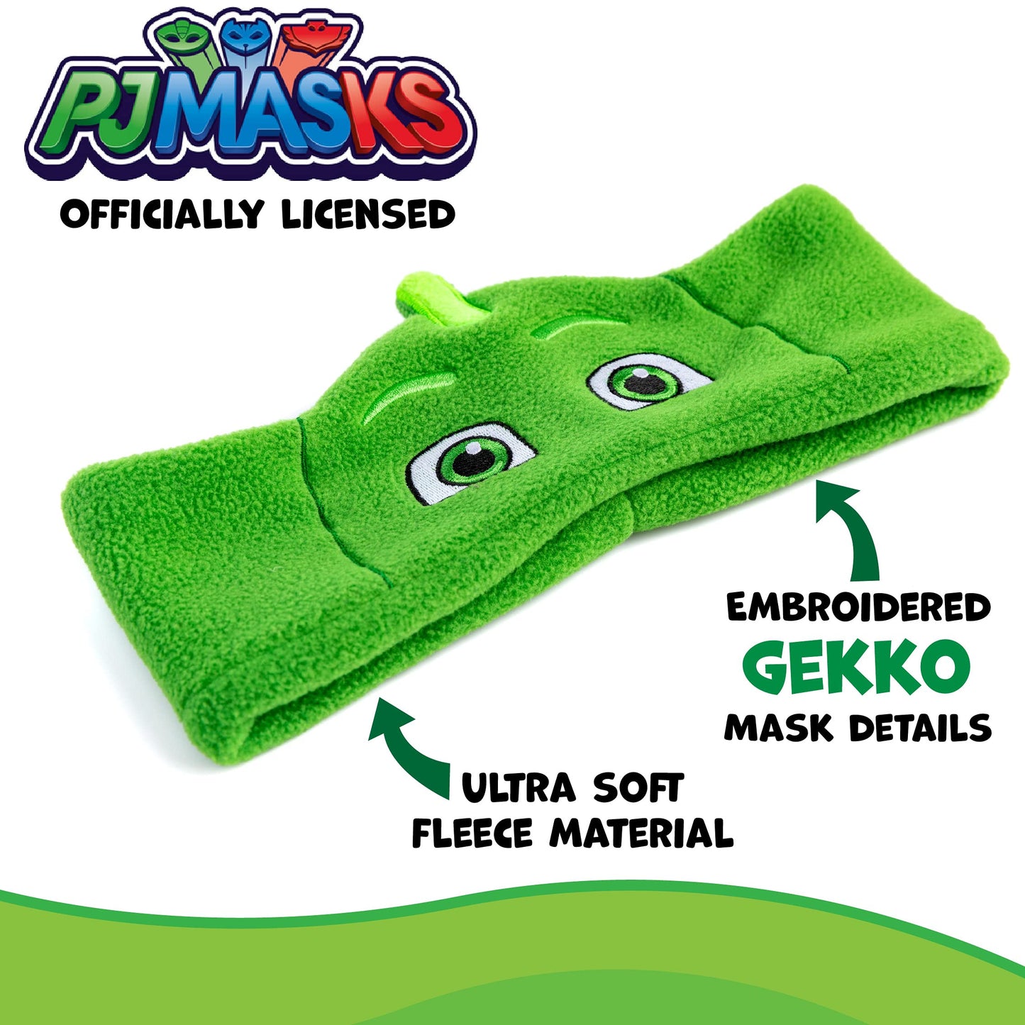 CozyPhones PJ Masks Gecko Kids Headphones Over The Ear Headband Headphones - Volume Limited with Thin Speakers & Soft Fleece Headband