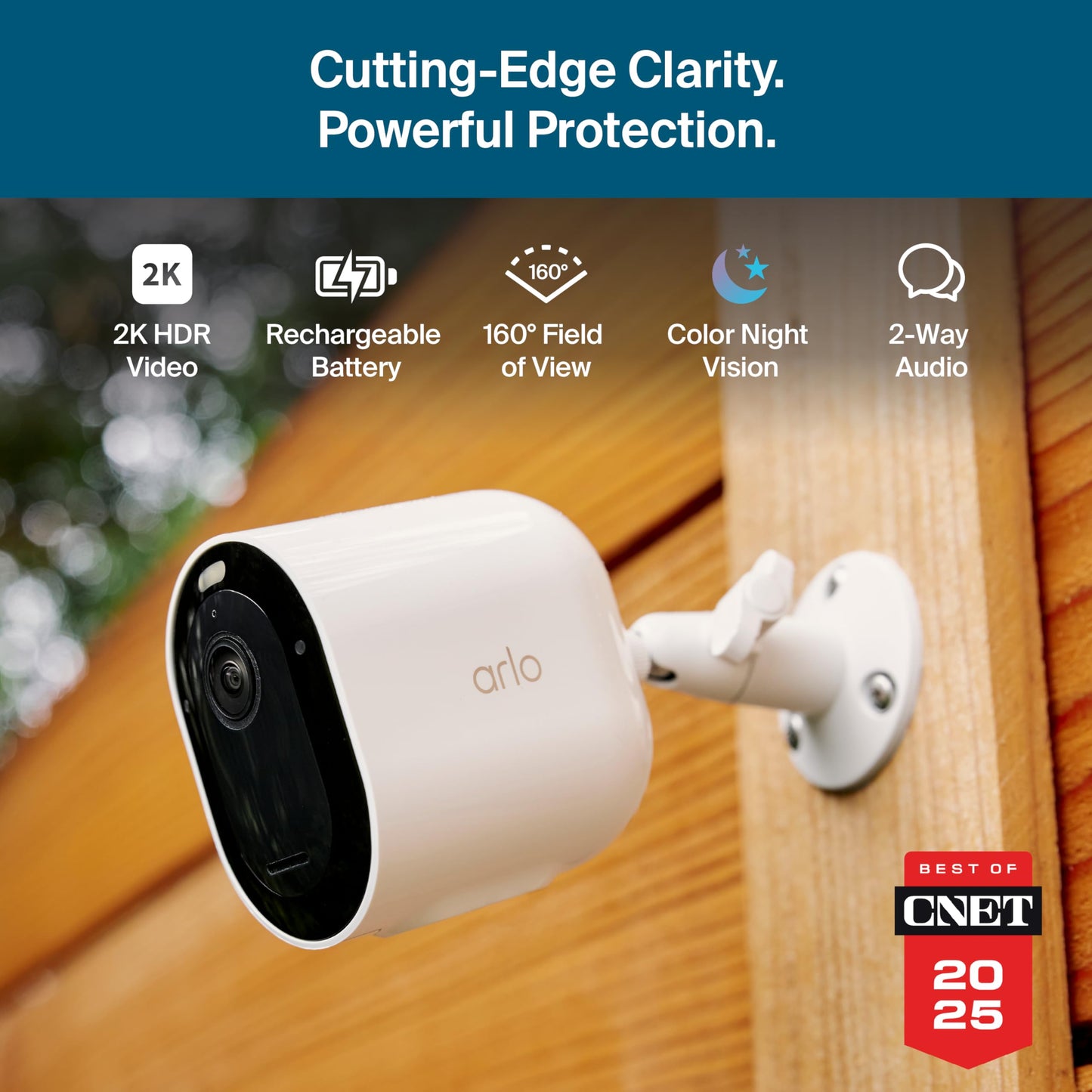 Arlo Pro Security Camera 2K HDR (6th Gen, 2025 Release) - Wireless Outdoor Camera, Rechargeable Removeable Battery, Event Captions, Emergency
