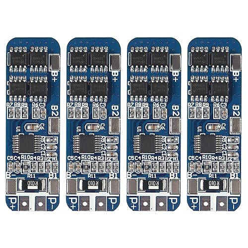 4Pcs 3S 12V 10A BMS Lithium Battery Protection Board Liion Charger Protection Module with Overcharge/Over-Discharge/Over-Current/Short Circuit…
