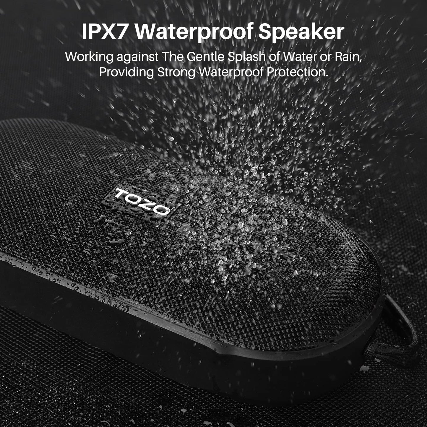 TOZO PA1 Large Bluetooth Speaker, Powerful 2.0 Stereo Sound with Deep Bass, 25H Playtime, IPX7 Waterproof Shower Speaker, Wireless Speaker with App EQ