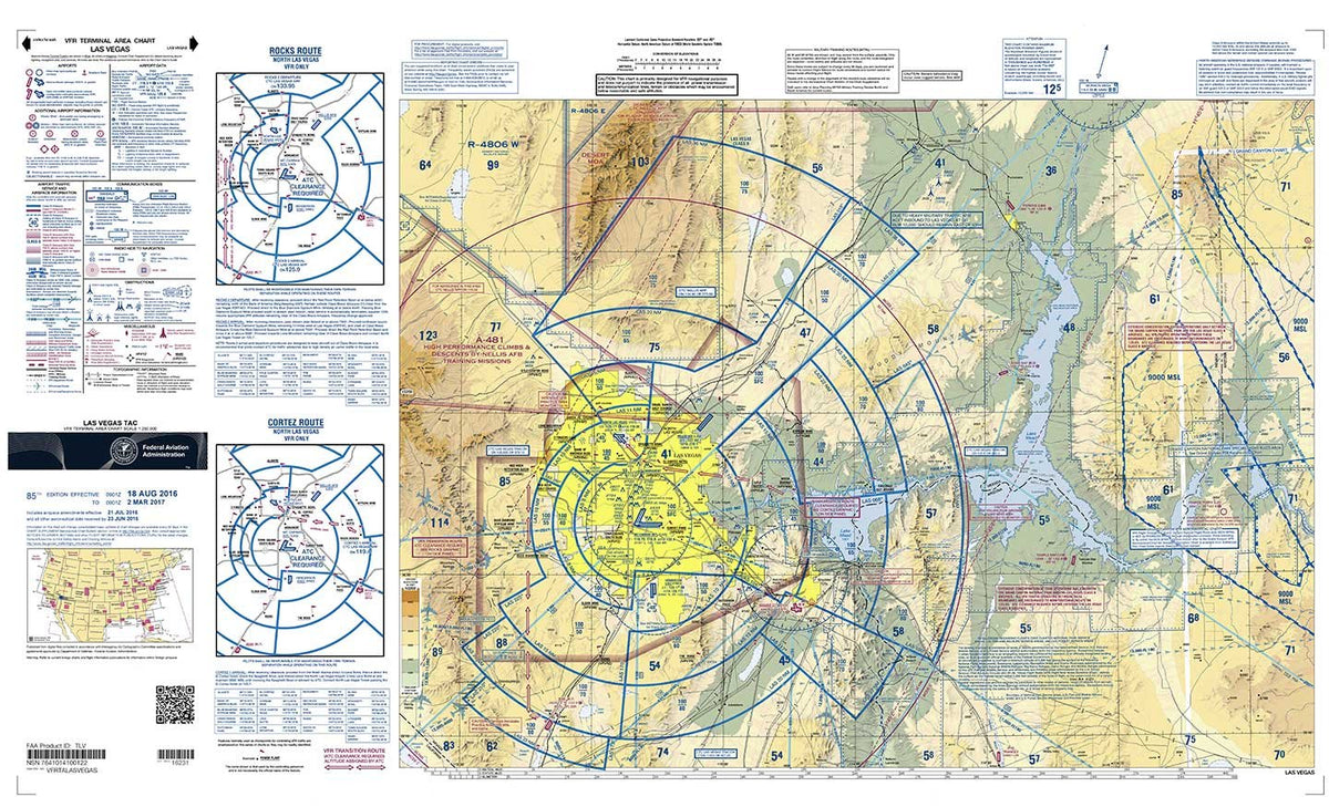 FAA Chart: VFR TAC LAS Vegas TLV (Current Edition)