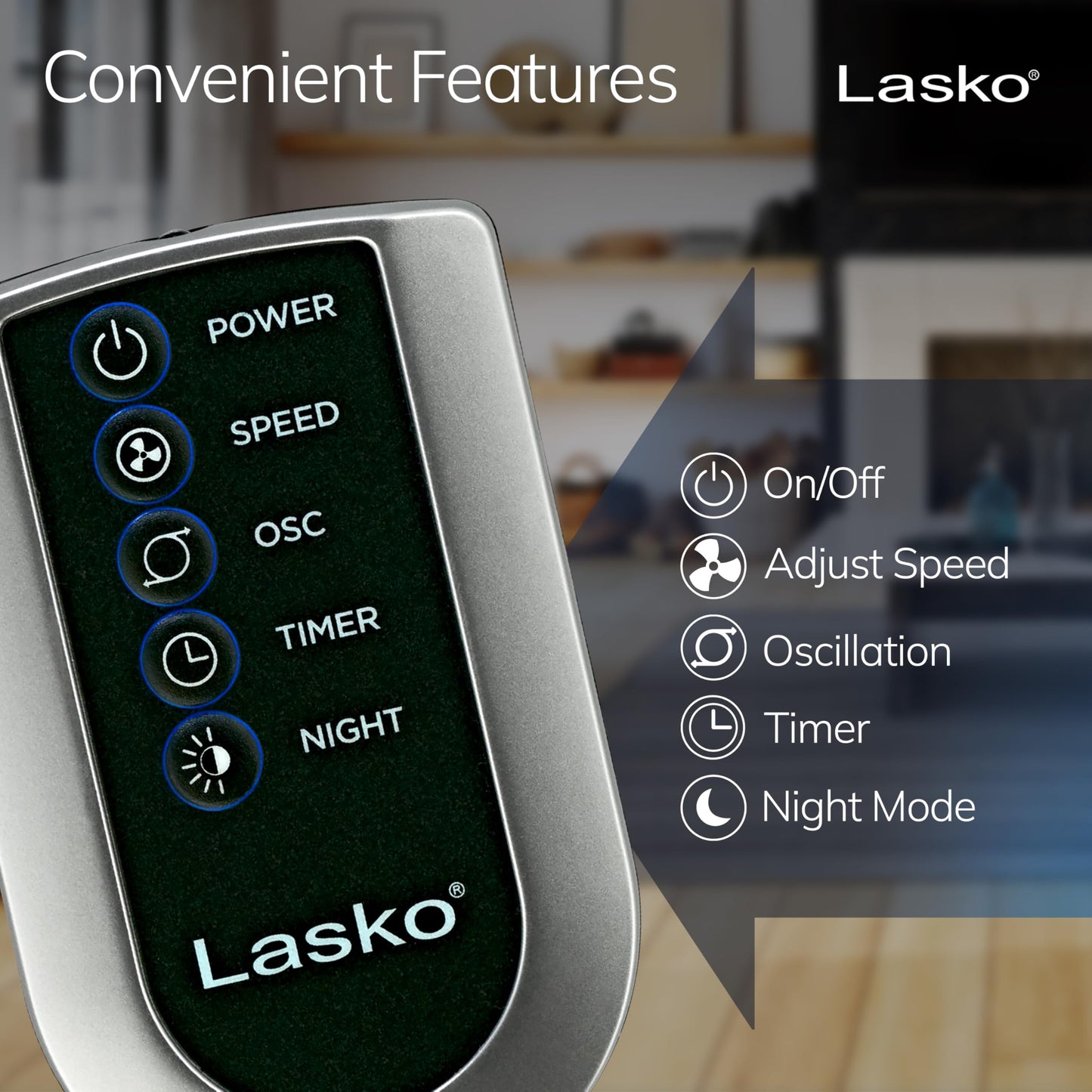 Lasko Oscillating Tower Fan with Remote - 48" - T48314 - Gray