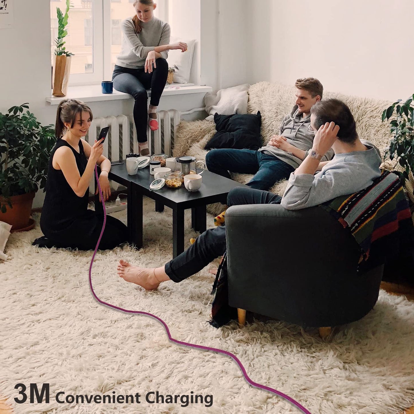Micro USB Cable 10FT, OKRAY 2-Pack Long Braided USB-A to Micro USB 2.0 Fast Charging Cable Sync Data Android Charger Cords for Galaxy J3 J7 S6 S7 Edge