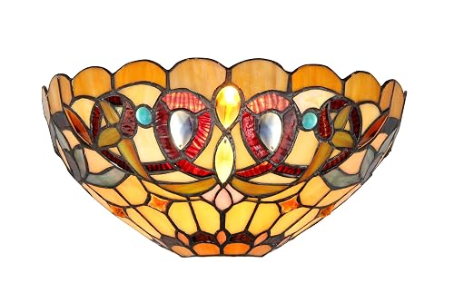 Chloe Lighting CH33353VR12-WS1 Tiffany Style Victorian 1-Light Wall Sconce, 12-Inch, Multicolored, 5.7 x 12.2 x 6"