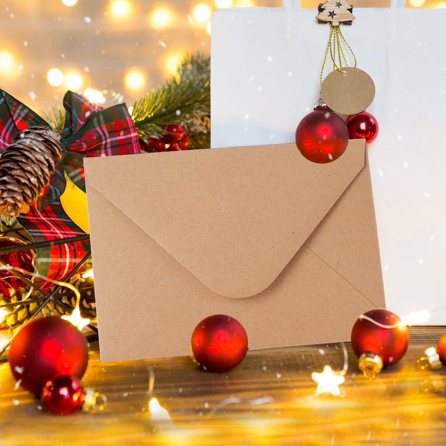 V-flap Kraft Envelopes, 50 Pack, 4 x 6 Inch, A4 Envelopes, Card Envelopes, Brown Envelopes, Kraft Paper Envelopes for Invitations, Postcard Envelopes