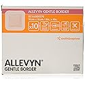 ALLEVYN Gentle Border - Apósitos acolchados (10 cm x 10 cm, 10 unidades)