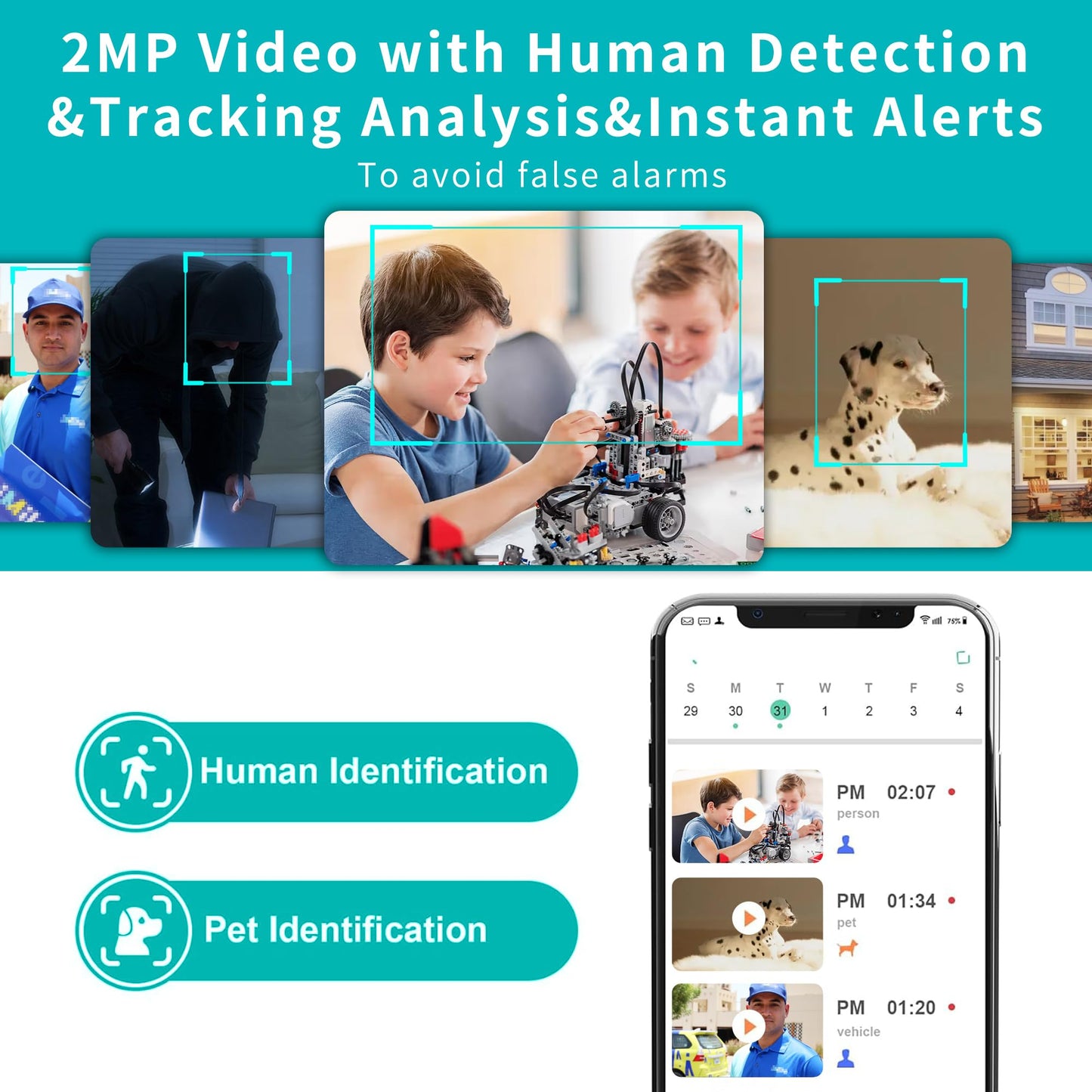 Indoor Security Camera,2.4G WiFi Cameras for Home Security,Pan Tilt 355°View 100°vertical,Motion Detection for Baby&Pet Monitor Dog Camera