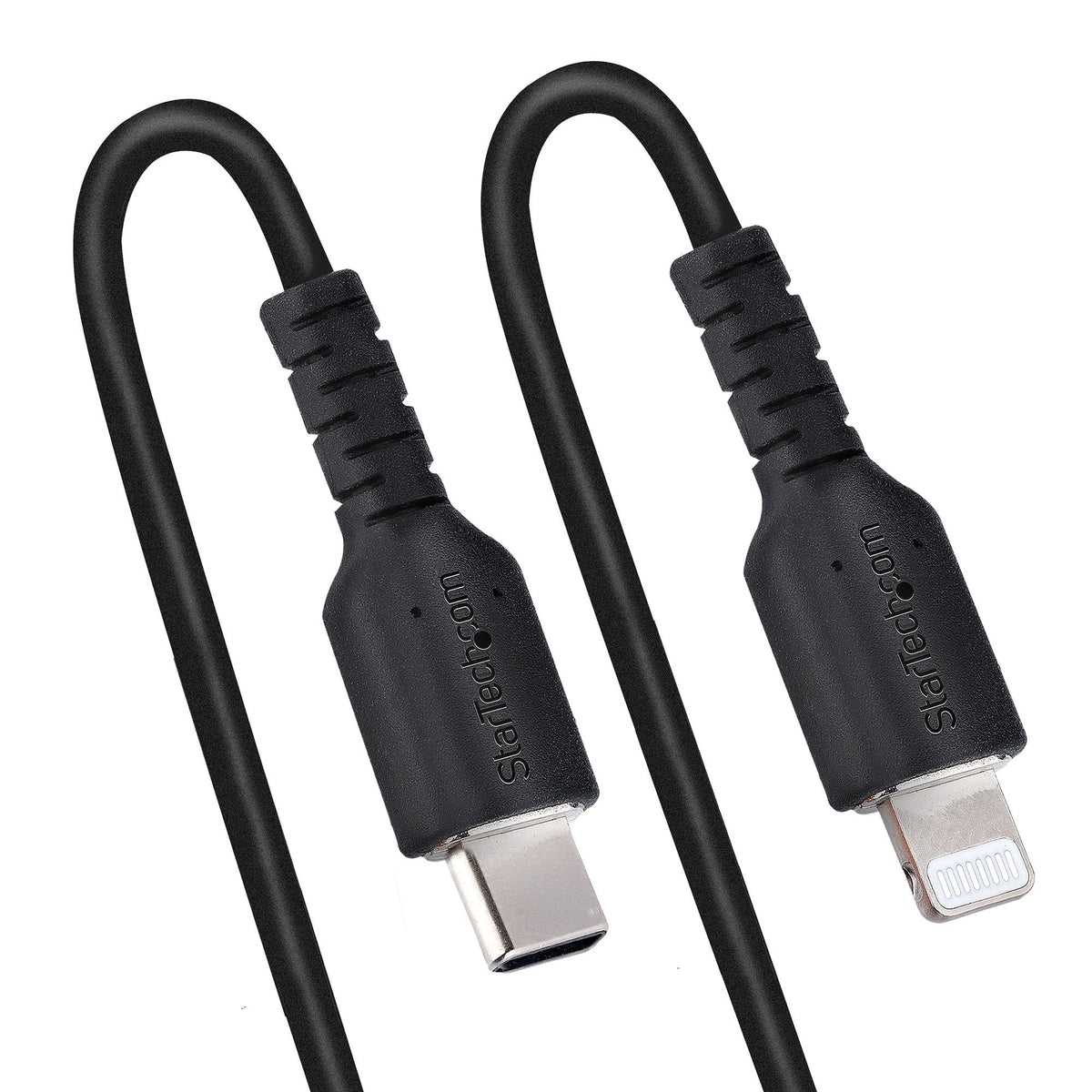 StarTech 3ft/1m USB-C to Lightning Cable Black Coiled MFi (RUSB2CLT1MBC)