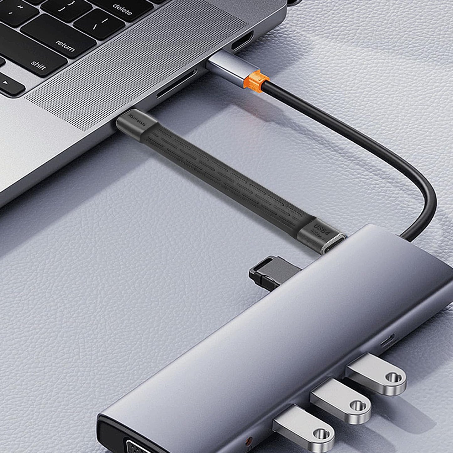 Haulonda Short USB C Cable 5.3inch,PD 240W Fast Charging & 40Gbps Data Transfer,USB 4 for Thunderbolt, 8K 60HZ Video Support for iPhone, iPad