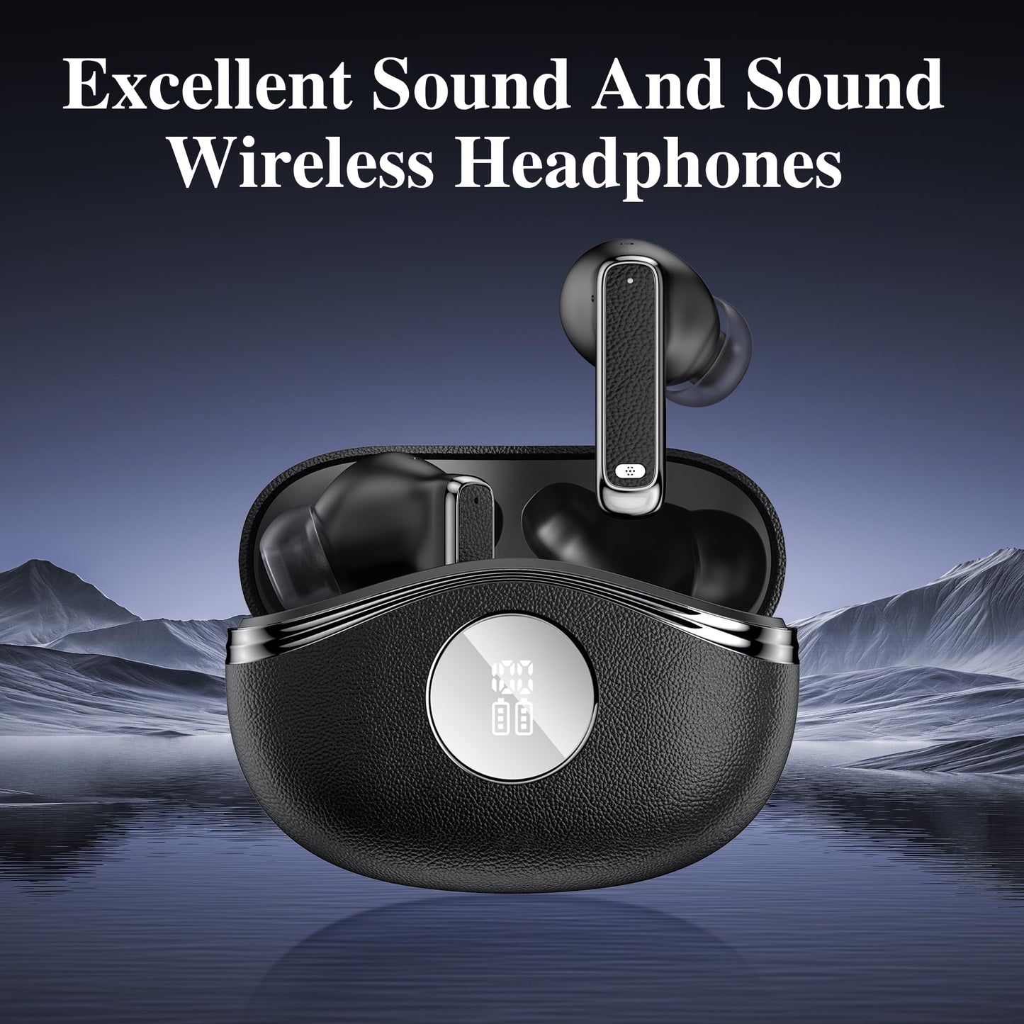 Wireless Earbuds, Bluetooth 5.4 Headphones Bass Stereo Sound, Earbuds Wireless Bluetooth with Noise Cancelling Mic, IP7 Waterproof Ear Buds, LED…
