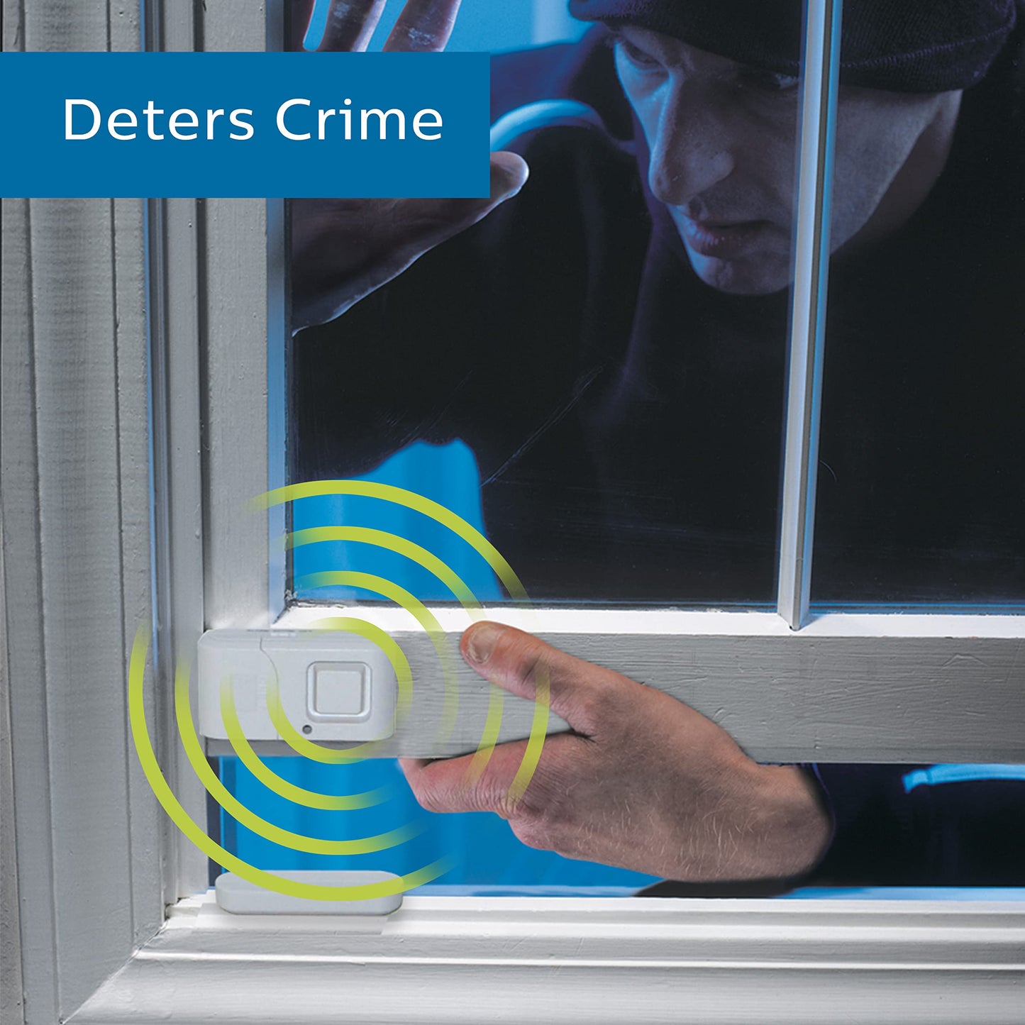 Philips Personal Security Window and Door Alarm, 4 Pack, DIY Protection, Burglar Alert, Wireless, Chime/Alarm, Easy Installation, Ideal for Home