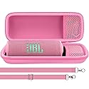 Aenllosi for JBL Flip 7/ Flip 6/ Flip 5 Protable Bluetooth Speaker Hard Case with Adjustable Shoulder Strap,Pink (Case Only)