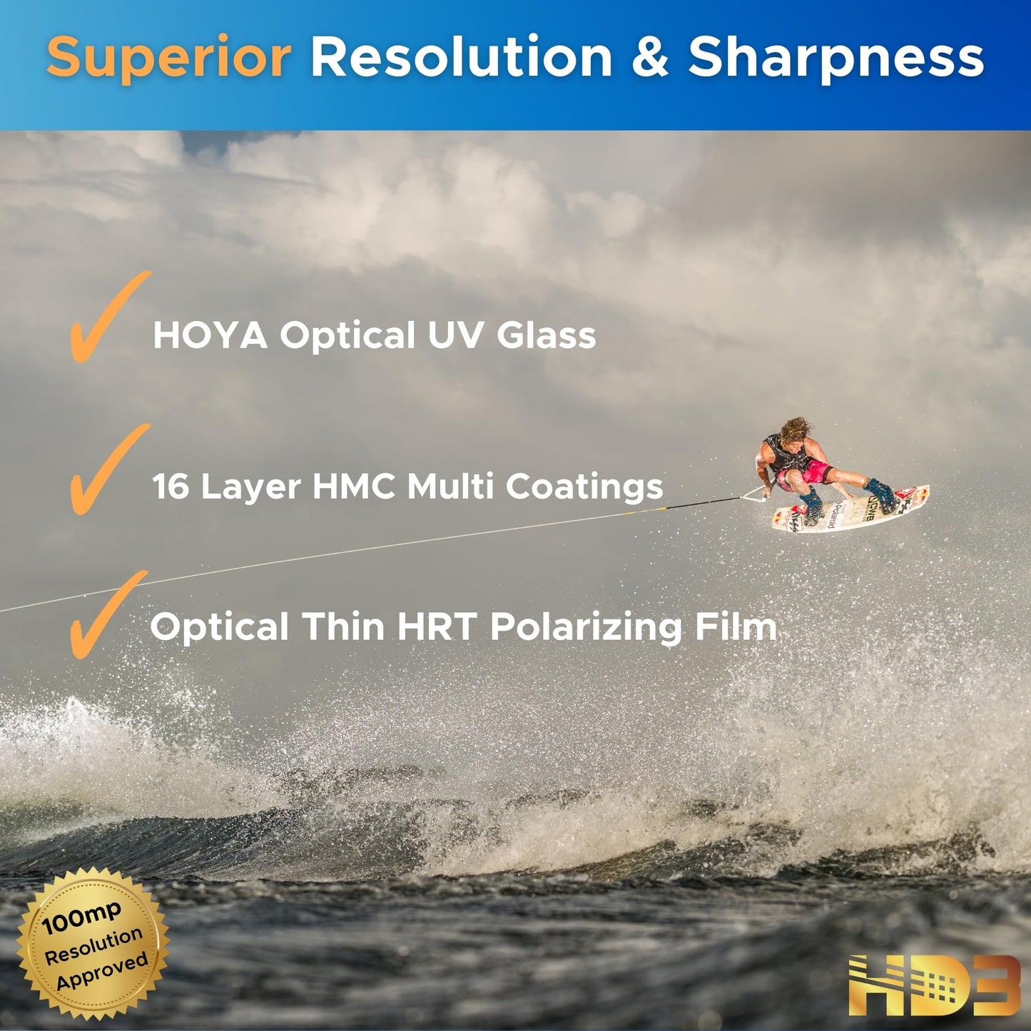 Hoya HD3 HRT Circular Polarizer - 49mm - Re-Certified for 100MP+ Cameras with Ultra-Hard Nano Coating Technology and High Rate Transmission Film