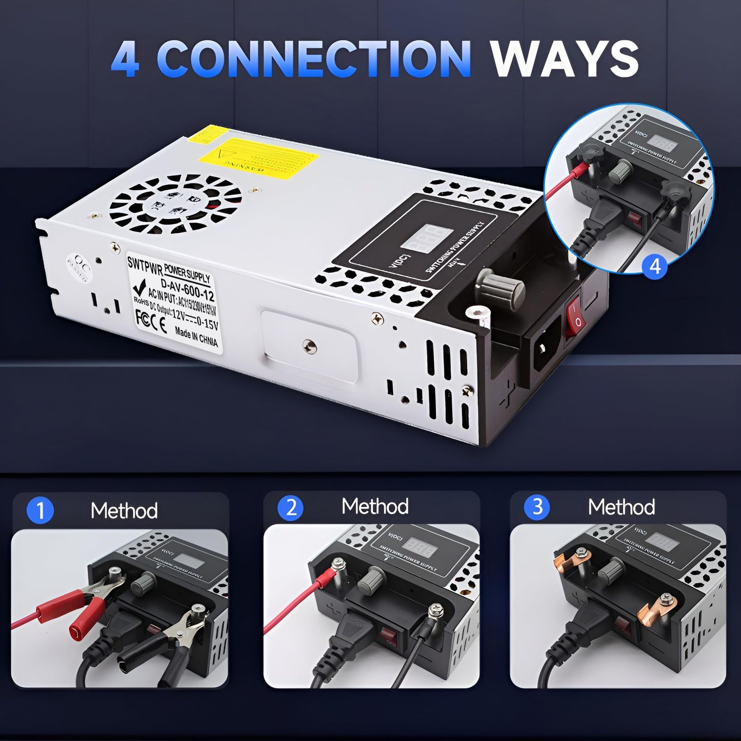 Adjustable Power Supply DC 0-12V 600W with LED Display 12V Power Supply Variable AC to DC Converter 110V to 12V Designed for LED Light Car Stereo…