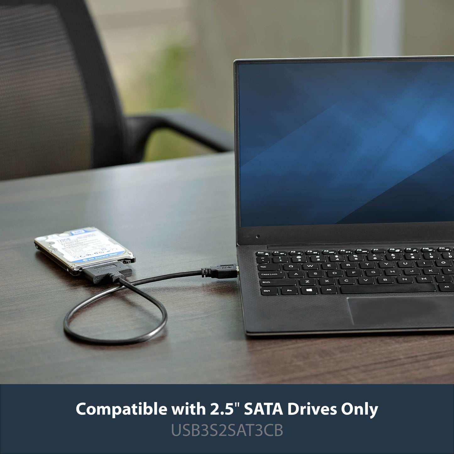 StarTech SATA to USB Cable, USB 5Gbps to 2.5in SATA I II III Hard Drive Adapter, External Converter for SSD or HDD Data Transfer