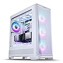 Phanteks Eclipse G400A ATX Mid-Tower Computer Case, PC Case with Tempered Glass Side Panel, RGB Gaming Chassis, 4 x 140mm Fans Pre-Installed (White)