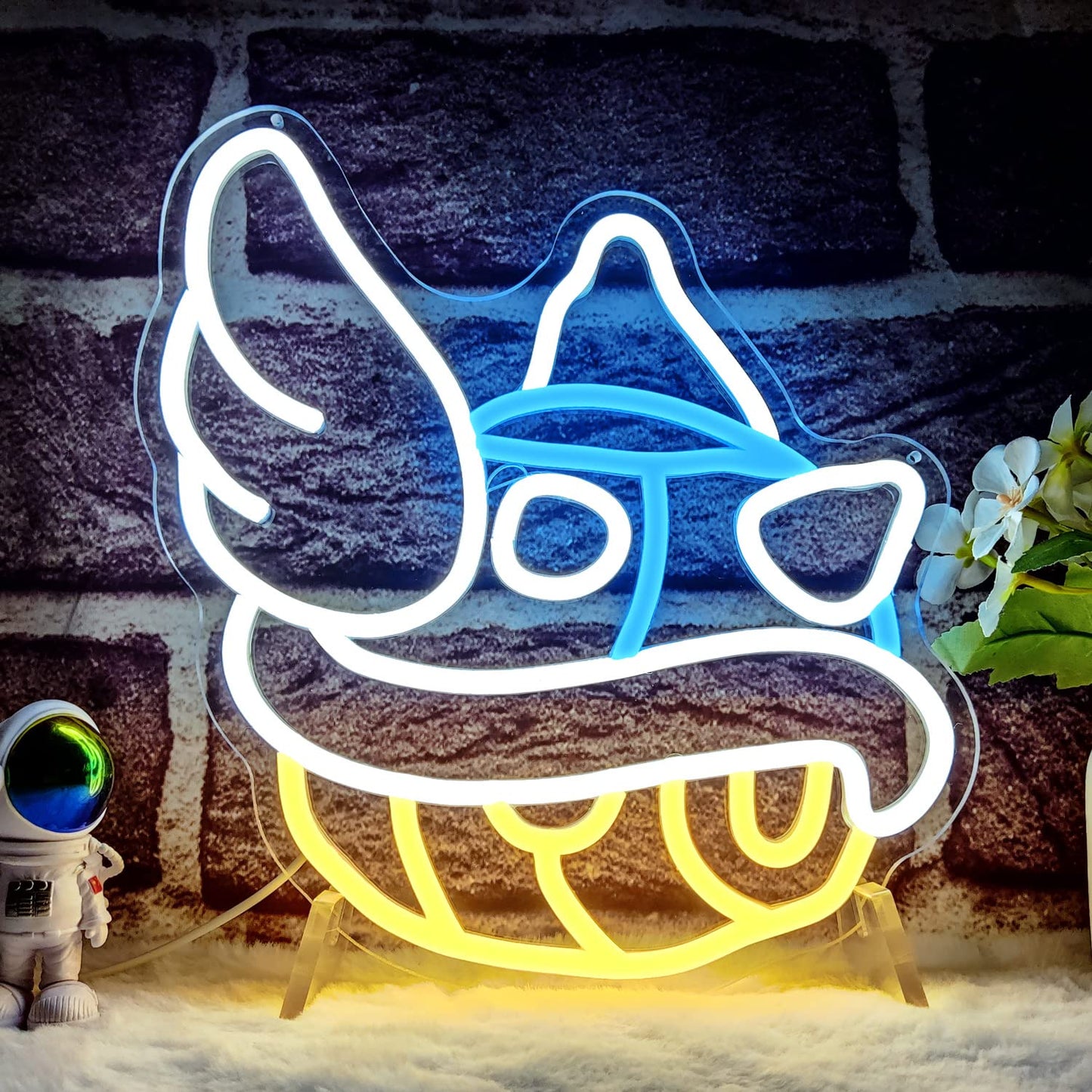 Blue Shell Neon Sign Gaming Neon Sign from Game Room Decor Dimmable Blue Shell Neon Game Decor Lights up Sign for Kids Man Cave Wall Gamer Gifts