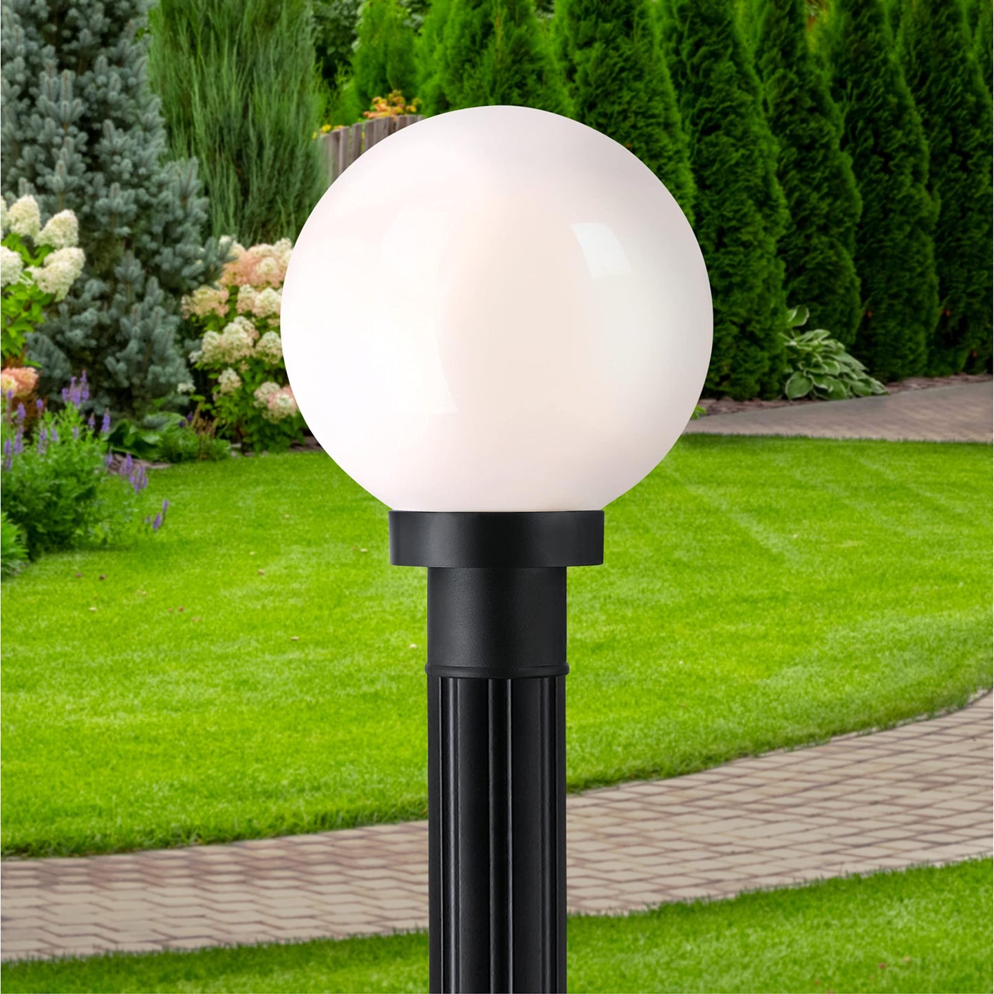 Westinghouse 6123000 Traditional One Light Post-Top Lantern, Black Finish, Opal Acrylic Globe