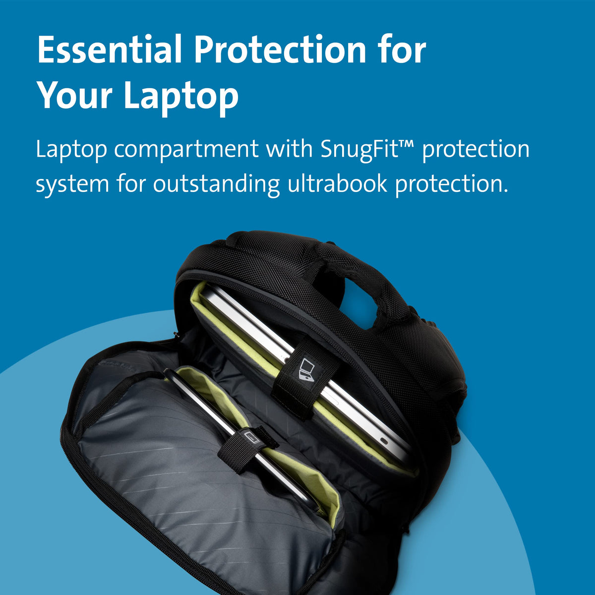 Kensington Triple Trek Slim Laptop Backpack for MacBooks, Chromebooks, Tablets & Ultrabooks up to 13-Inch-14-Inch (K62591AM), Black, 11.4" W x 15.55"