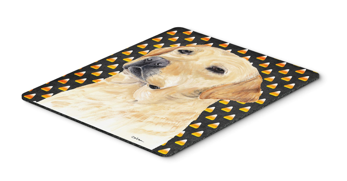 Caroline's Treasures SC9198MP Labrador Yellow Candy Corn Halloween Portrait Mouse Pad, Hot Pad or Trivet for Home Office Gaming Working Computers