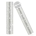 Silver Microphone Decorative Sleeve (Mic Not Included), Glitter Wireless Microphone Cover, Sparkling Bling Rhinestones Mic Handle Sleeve Protector for