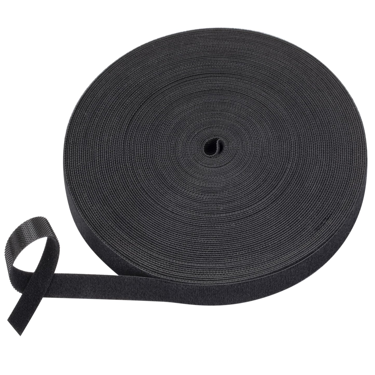 TUGEUNYU Nylon Hook and Loop Cable Ties, Black Self-Adhesive Reusable Cable Rolls-Customizable Length for Electricians,Home Cable Tie