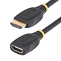 StarTech.com 3.3ft (1m) HDMI 2.0 Extension Cable, High Speed HDMI Port Saver Cable, 4K 60Hz, HDMI Extension Cord, M/F