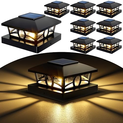 NIORSUN Solar Post Lights Outdoor, Fence Post Solar Lights Warm White Outdoor Waterproof Edison LED Bulbs Garden Patio Fence Deck Decor, Post Cap