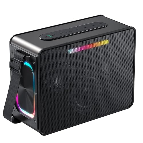 Maidsonic 100W Peak Bluetooth Speaker, Loud Wireless Portable Speaker IPX6 Waterproof Outdoor Speaker with LED Lights Powerful Stereo Sound & Deep