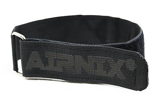 AIRNIX 4pc 18" x 1.5" (13” useable) Nylon Webbing Hook and Loop Cinch Straps with Metal Buckle, Reusable Fastening, Securing, Cable Straps