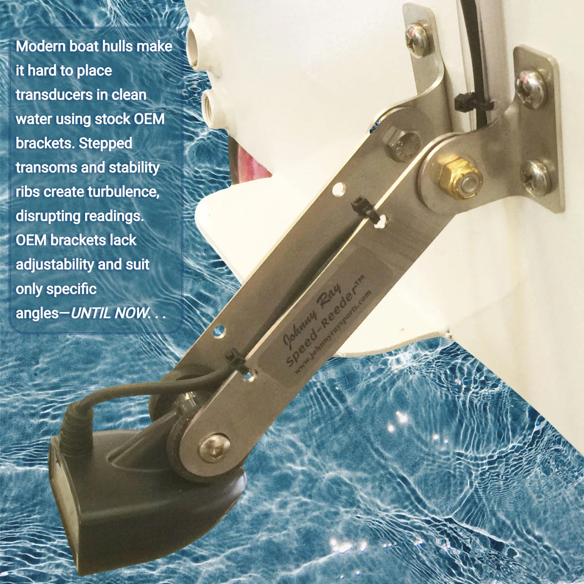 Transducer Bracket, Universal Speed Reeder Transom Mount for Fish Finders